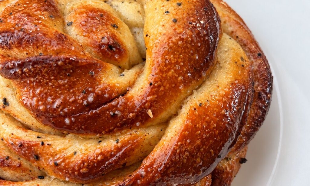 Impasto brioche ripieno di crema al burro e cannella