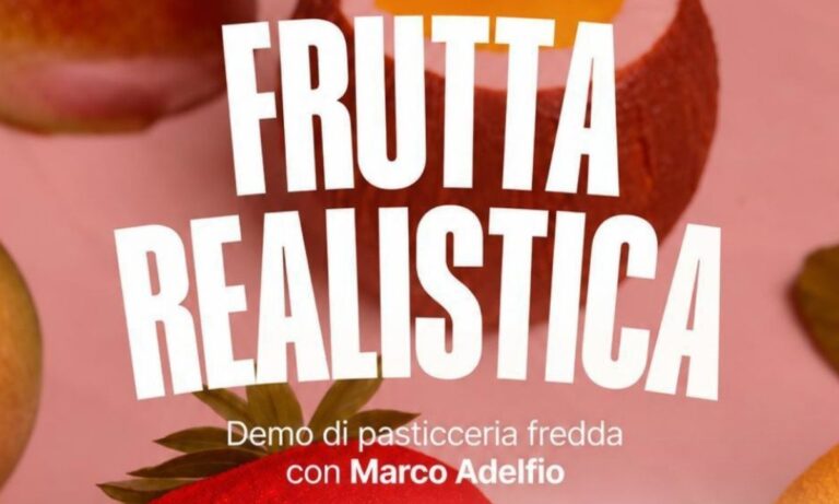 Foto con scritta frutta realistica e sfondo di frutta realistica